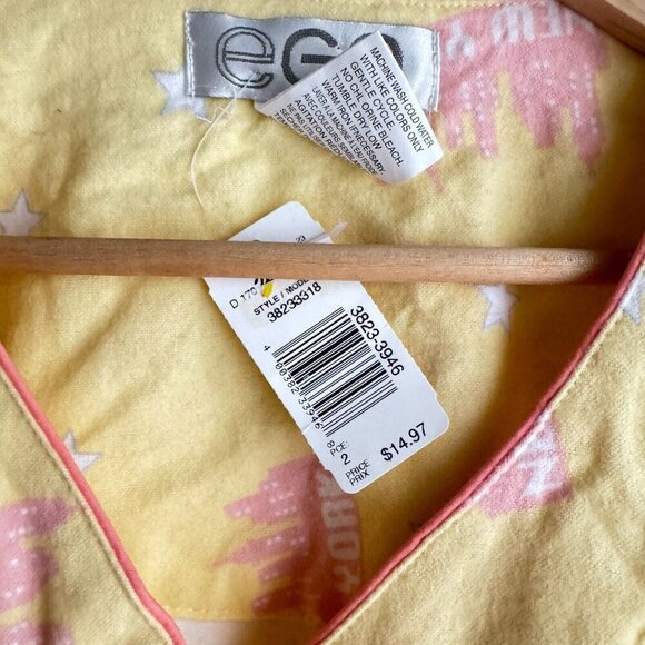 Vintage EGO from Zellers New York Print Flannel Pyjama Set 1XL - Picture 6 of 6